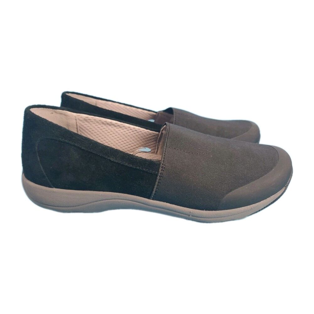 Dansko Sz 9 Harriet Shoes Black Womens Stretch Suede Slip ON Comfort Eur Sz 39